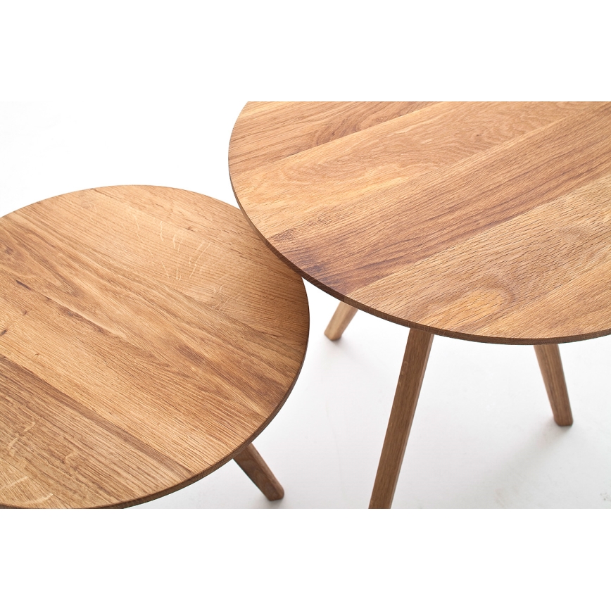 Set of 2 VEYLOR Oak Coffee Tables