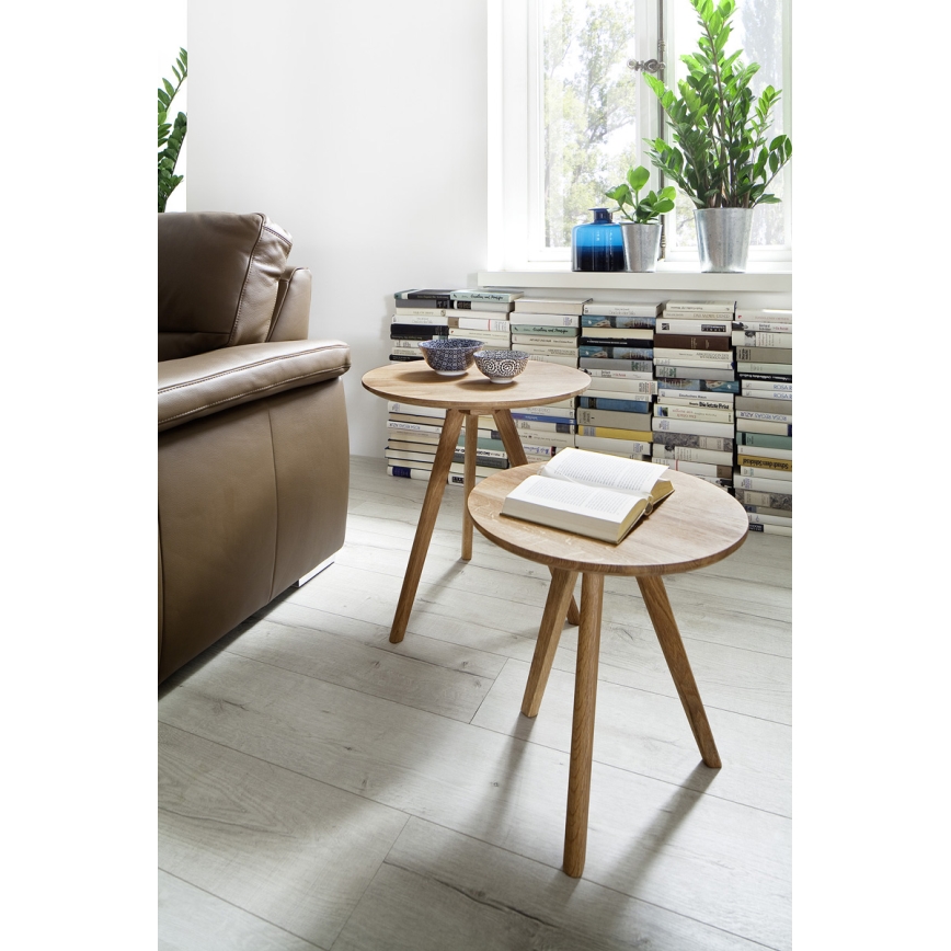 Set of 2 VEYLOR Oak Coffee Tables