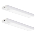 Set of 2 VIRO rechargeable LED furniture lights with motion and dusk sensors, 1W, 3.7V, 800 mAh, 3000/4000/6500K, 20 cm, white