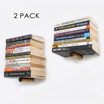 Set of 2 wall shelves 15x21 cm black