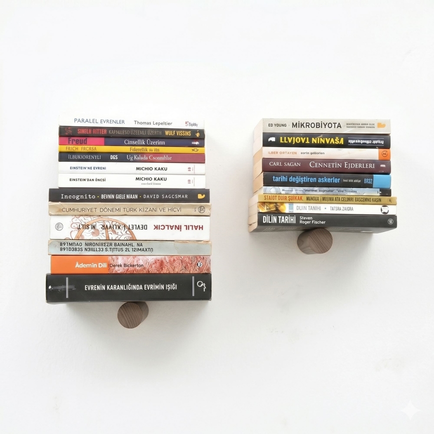 Set of 2 wall shelves 15x21 cm black