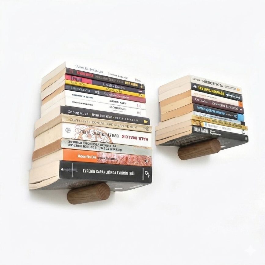 Set of 2 wall shelves 15x21 cm black