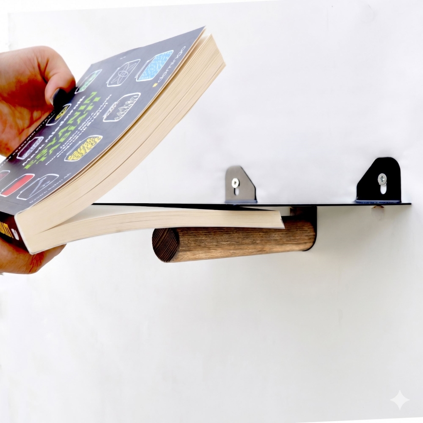 Set of 2 wall shelves 15x21 cm black