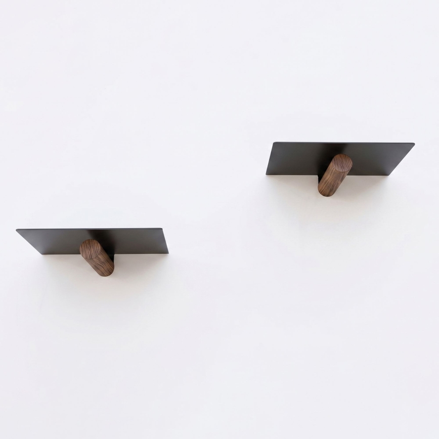 Set of 2 wall shelves 15x21 cm black