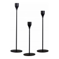 Set of 3 Black Candle Holders