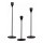 Set of 3 Black Candle Holders