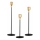Set of 3 Black/Gold Candle Holders