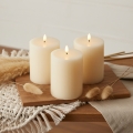 Set of 3 BRILLO LED Candles LED/3xAAA 10 cm Cream + Remote Control