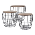 Set of 3 BRISO coffee tables Ø 31/38/42.5 cm brown/black