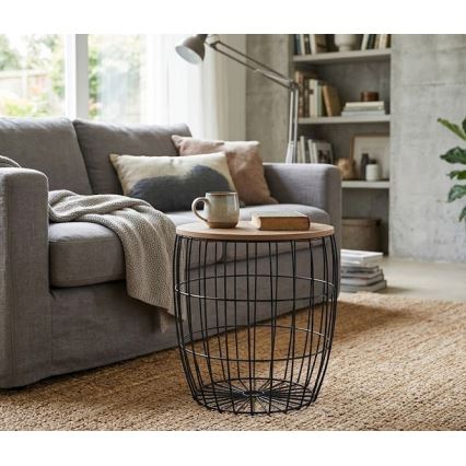Set of 3 BRISO coffee tables Ø 31/38/42.5 cm brown/black