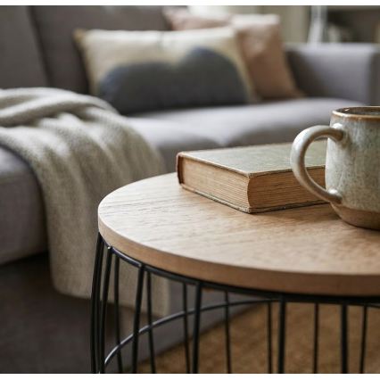 Set of 3 BRISO coffee tables Ø 31/38/42.5 cm brown/black