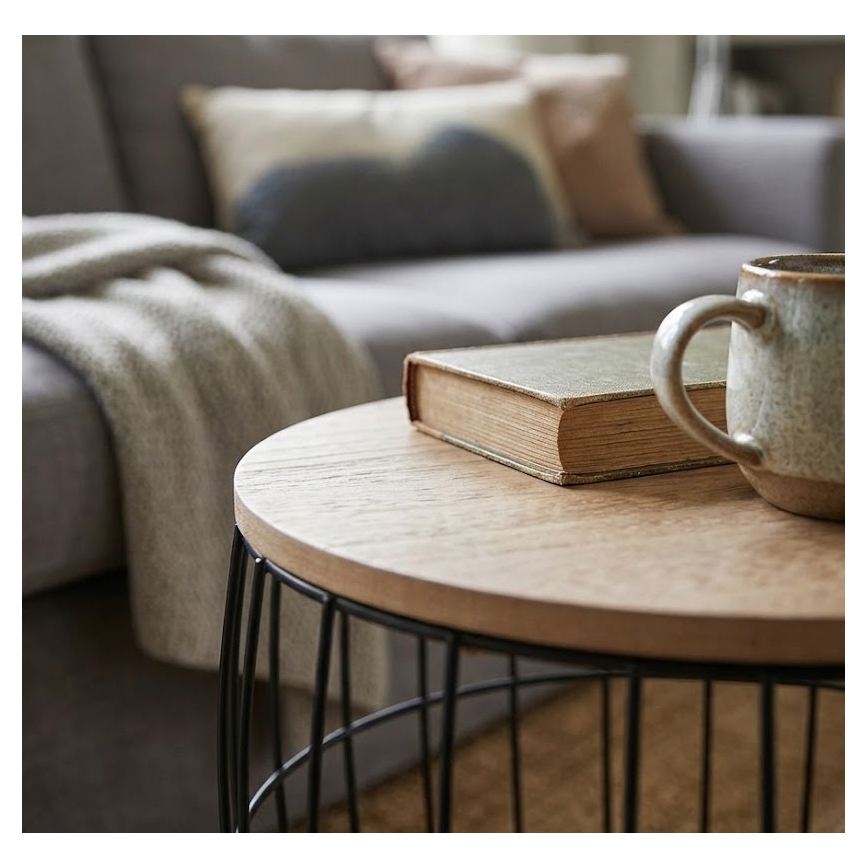 Set of 3 BRISO coffee tables Ø 31/38/42.5 cm brown/black