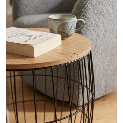 Set of 3 BRISO coffee tables Ø 31/38/42.5 cm brown/black