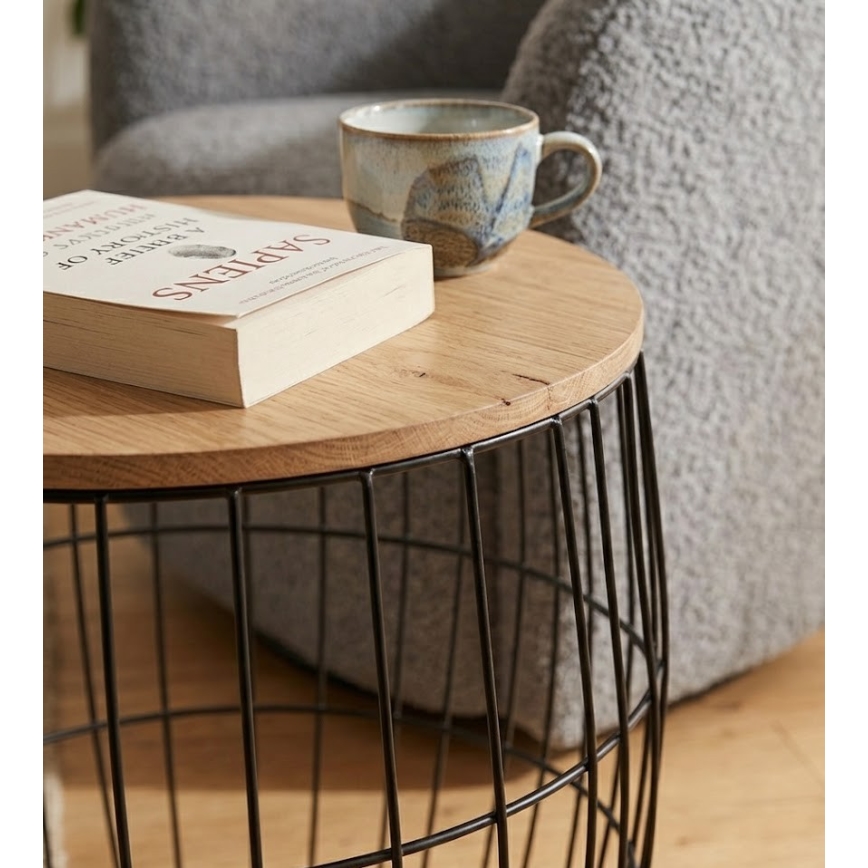 Set of 3 BRISO coffee tables Ø 31/38/42.5 cm brown/black