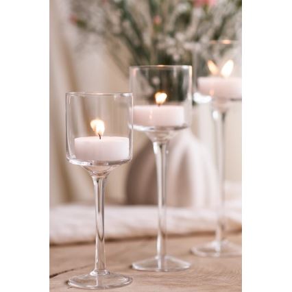 Set of 3 Clear Candle Holders