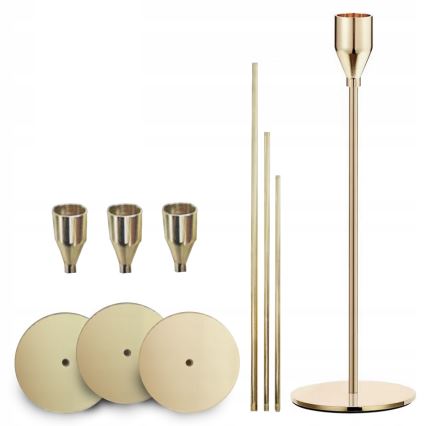 Set of 3 Gold Candle Holders