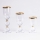 Set of 3 Gold/Clear Candle Holders