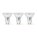 Set of 3 GU10 LED bulbs, 4.5W, 230V, 2700K