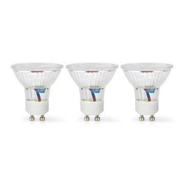 Set of 3 GU10 LED bulbs, 4.5W, 230V, 2700K