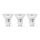 Set of 3 GU10 LED bulbs, 4.5W, 230V, 2700K