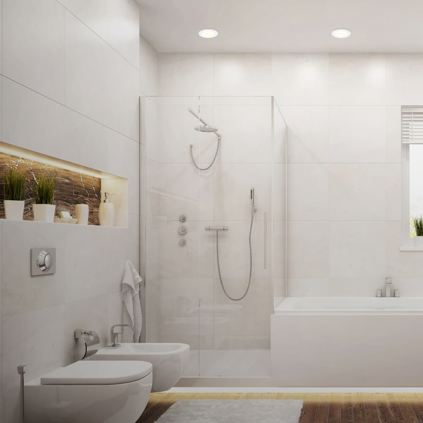 Set of 3 LED bathroom recessed downlights LED/6W/230V 3000K IP44 white