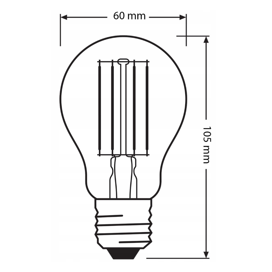 Set of 3 LED bulbs BASE CLASSIC FILAMENT A60 E27/7.5W/230V 4000K - Osram