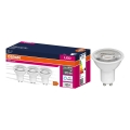 Set of 3 LED PAR16 GU10 reflector lamps, 6.9W, 230V, 6500K, 60° - Osram