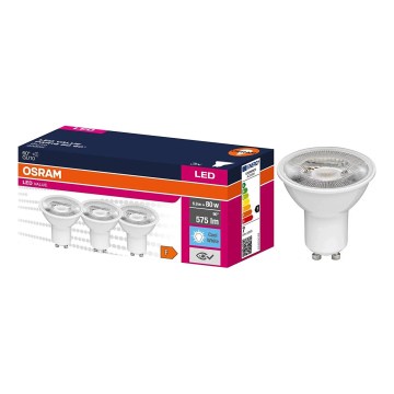 Set of 3 LED PAR16 reflector bulbs GU10/6,9W/230V 4000K 60° - Osram