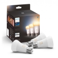 Set of 3 Philips Hue WHITE AMBIANCE A60 E27 LED Dimmable Bulbs, 6W/230V, 2200-6500K
