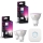 Set of 3 Philips Hue White and Color Ambiance GU10 RGBW dimmable LED bulbs, 4.2 W/230 V, 2000–6500 K + Hue Bridge