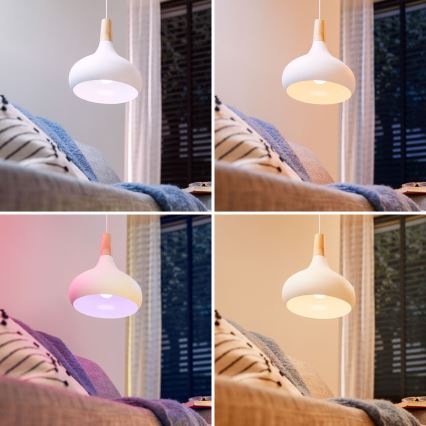 Set of 3 Philips SMART C37 E14 RGB Dimmable LED Bulbs 4.9W/230V 2200-6500K CRI 90