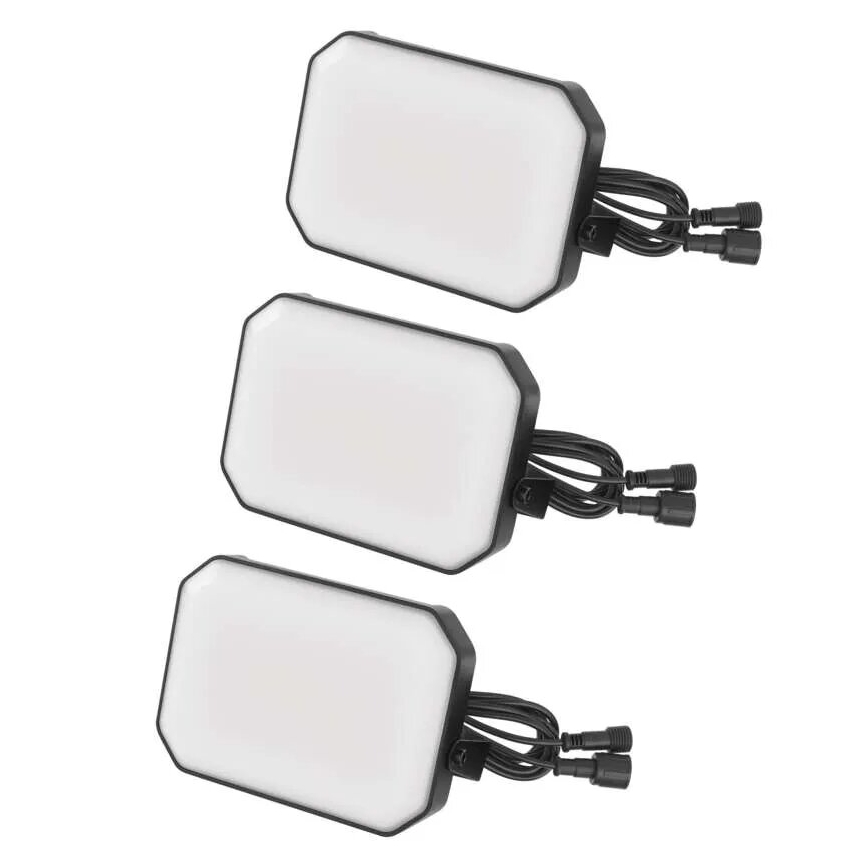 Set of 3 GoSmart LED RGBIC Dimmable Outdoor Floodlights 14W 230V 3000-6500K IP65 Wi-Fi Tuya