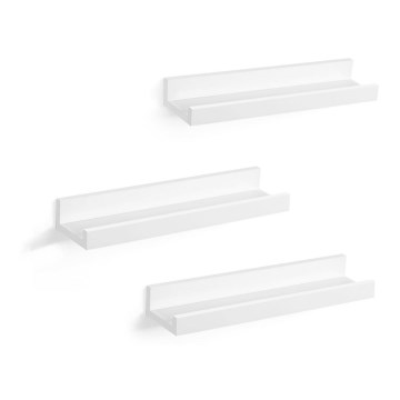 Set of 3 SHELFY Wall-Mounted Shelves, White