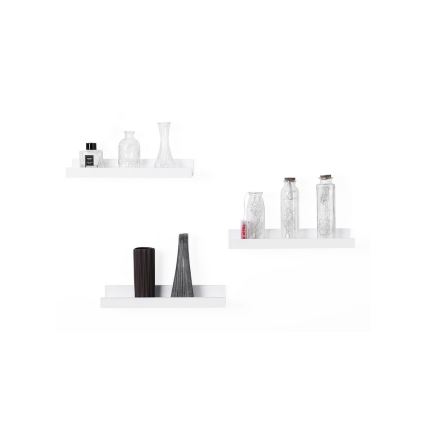 Set of 3 SHELFY Wall-Mounted Shelves, White