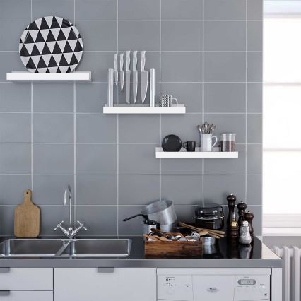 Set of 3 SHELFY Wall-Mounted Shelves, White