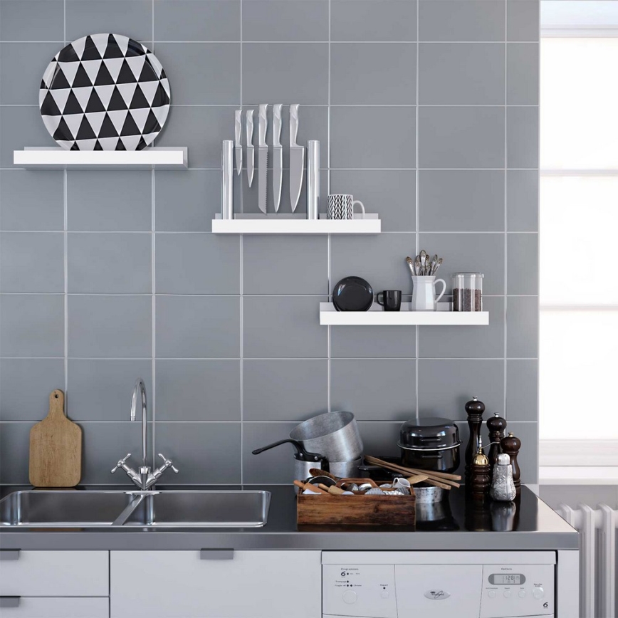 Set of 3 SHELFY Wall-Mounted Shelves, White