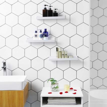 Set of 3 SHELFY Wall-Mounted Shelves, White