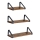 Set of 3 SHELFY Wall Shelves, Brown/Black