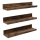 Set of 3 SHELFY Wall Shelves, Brown