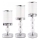 Set of 3 Shiny Chrome Candle Holders