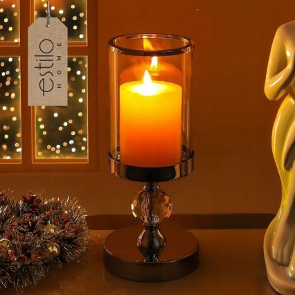 Set of 3 Shiny Chrome Candle Holders