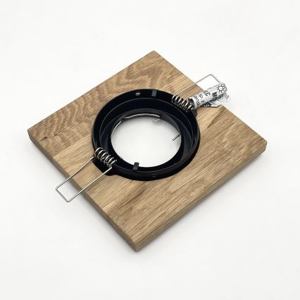 Set of 3 TOBBY recessed downlights, 1 x GU10 / 20W / 230V, 11.5 x 11.5 cm, oak/black