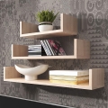 Set of 3 TRIO Wall Shelves 40/60/80x11x18 cm Sonoma oak