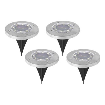 Set of 4 CLAVO LED solar lamps 1xAAA 4000K IP44 300 mAh