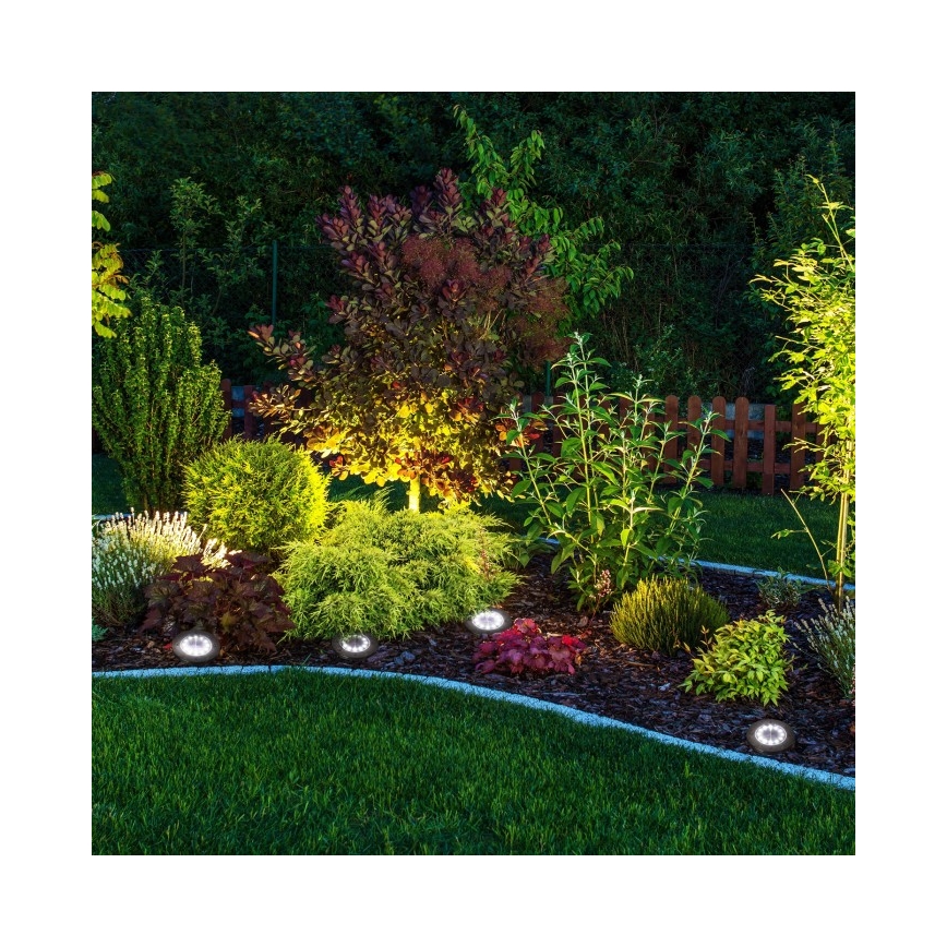 Set of 4 CLAVO LED solar lamps 1xAAA 4000K IP44 300 mAh