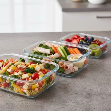 Set of 4 Clear/Mint Food Storage Containers