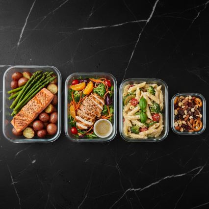 Set of 4 Clear/Mint Food Storage Containers