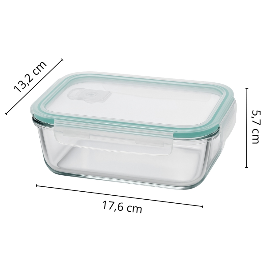 Set of 4 Clear/Mint Food Storage Containers