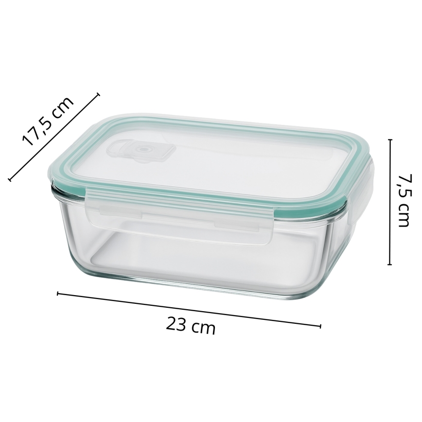 Set of 4 Clear/Mint Food Storage Containers
