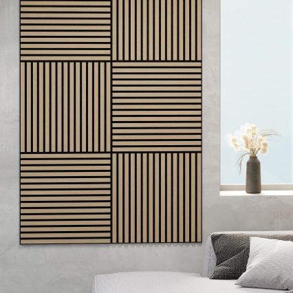Set of 4 DANVIKEN acoustic wall panels 60x60 cm, oak